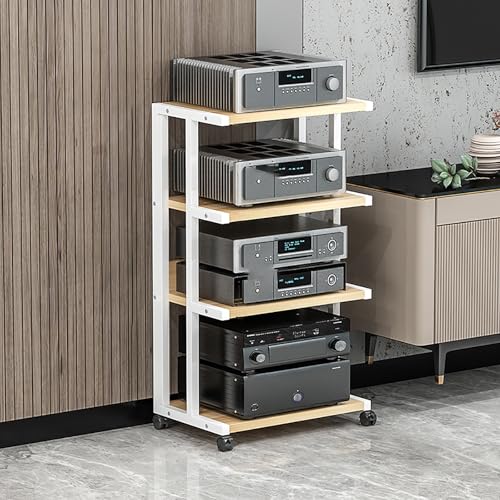 Schlafzimmer Audio Video Medienständer Videoregal-Vitrine, Medienständer, Rack, Spielekonsolenständer, mit Rädern, AV-Medienständer-Eckregal, mit Lagerregalen, Stereo-Rack-Ständerturm, TV-Zu Schlafzimmer Audio Video Medienständer Videoregal-Vitrine, Medienständer, Rack, Spielekonsolenständer, mit Rädern, AV-Medienständer-Eckregal, mit Lagerregalen, Stereo-Rack-Ständerturm, TV-Zu von Generic