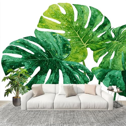 Schlafzimmer Fototapete Wandtapete 400x280 cm, Tropisches Monstera Muster Wandposter, GrüN Moderne Wanddeko Panorama Poster Wohnzimmer Büro Flur Wandtapete Große Wandbilder Schlafzimmer Fototapete Wandtapete 400x280 cm, Tropisches Monstera Muster Wandposter, GrüN Moderne Wanddeko Panorama Poster Wohnzimmer Büro Flur Wandtapete Große Wandbilder von Generic