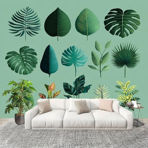 Schlafzimmer Fototapete Wandtapete 400x280 cm, Tropisches Pflanzenthema Wandposter, GrüN Moderne Wanddeko Panorama Poster Wohnzimmer Büro Flur Wandtapete Große Wandbilder Schlafzimmer Fototapete Wandtapete 400x280 cm, Tropisches Pflanzenthema Wandposter, GrüN Moderne Wanddeko Panorama Poster Wohnzimmer Büro Flur Wandtapete Große Wandbilder von Generic