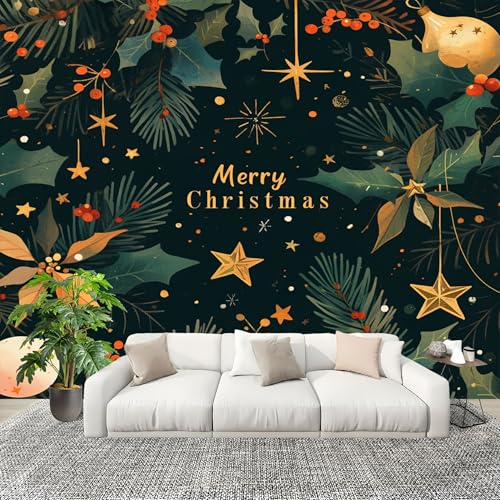 Schlafzimmer Fototapete Wandtapete 400x280 cm, Weihnachtsdekorationsthema Wandposter, GrüN Moderne Wanddeko Panorama Poster Wohnzimmer Büro Flur Wandtapete Große Wandbilder Schlafzimmer Fototapete Wandtapete 400x280 cm, Weihnachtsdekorationsthema Wandposter, GrüN Moderne Wanddeko Panorama Poster Wohnzimmer Büro Flur Wandtapete Große Wandbilder von Generic