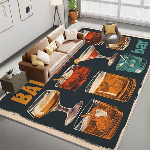 Rutschfester Teppich 180 x 240 cm, Vintage Poster Whisky Kurzflor Läufer für Wohnzimmer, Bunt Weicher Rechteckiger Teppich für Schlafzimmer, Waschbarer Teppichläufer Deko Rutschfester Teppich 180 x 240 cm, Vintage Poster Whisky Kurzflor Läufer für Wohnzimmer, Bunt Weicher Rechteckiger Teppich für Schlafzimmer, Waschbarer Teppichläufer Deko von Generic