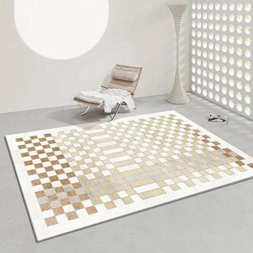 Schlafzimmer TeppichUltra-dünnen Teppich Für Wohnzimmer Moderne rutschfeste Maschine Waschbar Bereich Teppiche Nicht Shedding(Beige,160x230cm) von Generic
