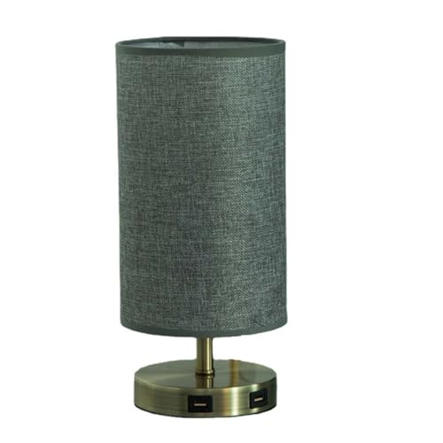 Schlafzimmer Wandleuchten Schreibtischlampe Innen mit Touch-Schalter & Netzkabel Tischlampe Modern mit Zwei USB-Ladeanschluss Nachttischlampen E27 mit Glühbirne & Stoffschirm Lesel Schlafzimmer Wandleuchten Schreibtischlampe Innen mit Touch-Schalter & Netzkabel Tischlampe Modern mit Zwei USB-Ladeanschluss Nachttischlampen E27 mit Glühbirne & Stoffschirm Lesel von Generic