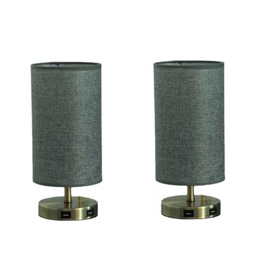 Schlafzimmer Wandleuchten Schreibtischlampe Innen mit Touch-Schalter & Netzkabel Tischlampe Modern mit Zwei USB-Ladeanschluss Nachttischlampen E27 mit Glühbirne & Stoffschirm Lesel Schlafzimmer Wandleuchten Schreibtischlampe Innen mit Touch-Schalter & Netzkabel Tischlampe Modern mit Zwei USB-Ladeanschluss Nachttischlampen E27 mit Glühbirne & Stoffschirm Lesel von Generic