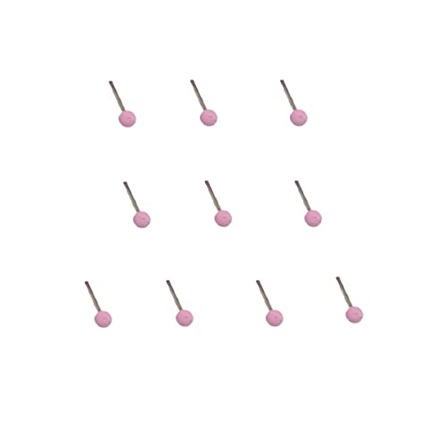 Schleifköpfe aus rotem Korund, kugelförmig, Schleifstein, 10 mm, Kopfdurchmesser 3 mm, für Dremel, rosafarben, 10 Stück von Generic
