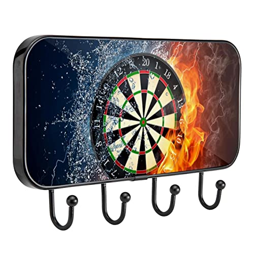 Schlüsselhalter für die Wand, selbstklebend, für die Wand, keine Beschädigung, Schlüsselbrett für die Wand, mit 4 Schlüsselhaken, Darts auf Feuerwasser von Generic