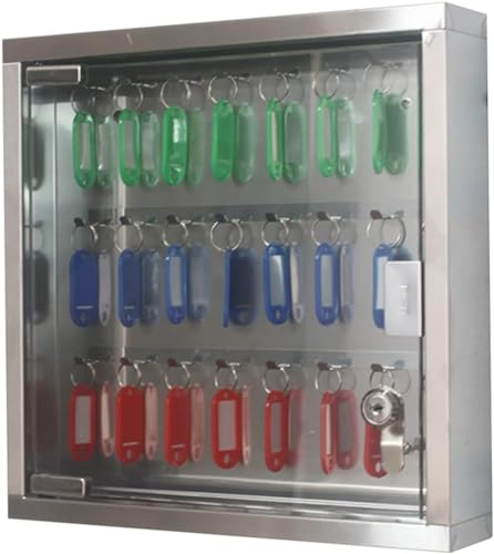 Schlüsselkasten-Organizer Kleines Zuhause Wandmontierter Edelstahl-schlüsselschrank Mit 24 Schlüsseln, Büro Transparente Und Sichtbare Schlüsselsicherheitsbox, Sc, Silver-with Label, 24-Keys Schlüsselkasten-Organizer Kleines Zuhause Wandmontierter Edelstahl-schlüsselschrank Mit 24 Schlüsseln, Büro Transparente Und Sichtbare Schlüsselsicherheitsbox, Sc, Silver-with Label, 24-Keys von Generic