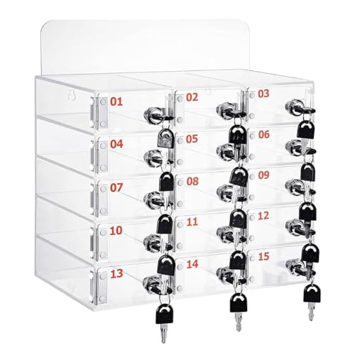 Schlüsselschrank Schlüsselkasten Schlüsselschrank mit Schlüsselschloss, Handy-Schließfach, durchsichtiger Handy-Aufbewahrungsschrank mit Türschlössern und Schlüsseln, wandmontierter Handy-Au Schlüsselschrank Schlüsselkasten Schlüsselschrank mit Schlüsselschloss, Handy-Schließfach, durchsichtiger Handy-Aufbewahrungsschrank mit Türschlössern und Schlüsseln, wandmontierter Handy-Au von Generic