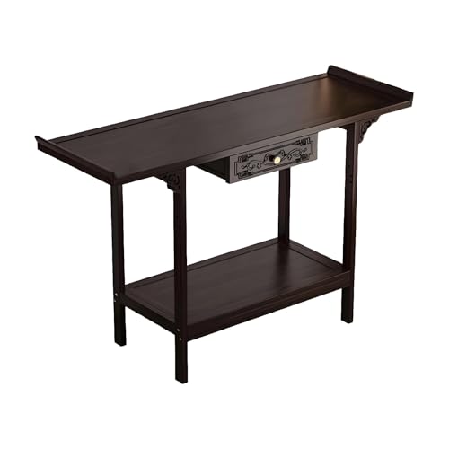 Schmaler Konsolentisch Beistelltisch mit Großem Stauraum Luxus Wandtisch für Wohnzimmer Flur Eingang Einfache Montage Dekorative Konsole(80 * 33 * 100cm) von Generic