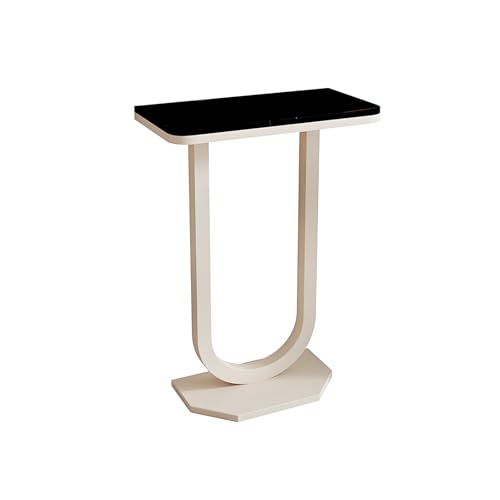 Schmaler Konsolentisch Eingangsbereich Dekos mit Steinplatte Verstärkte Breite Basis für Flur Hinter Dem Sofa Diele, Einfacher Aufbau(Black,50 * 30 * 75cm) von Generic