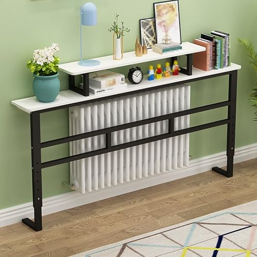 Schmaler Konsolentisch mit Ablageböden, höhenverstellbarer Eingangstisch für Flur, Wohnzimmer, Diele, vielseitiges Design zur Raumoptimierung von Generic