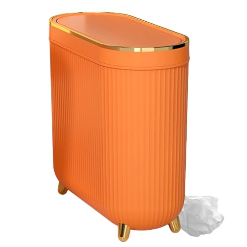 Schmaler Toilettenmülleimer, schmaler Badezimmer-Mülleimer,Toilettenpapier-Mülleimer - Mit Toilettenpapierdeckel, Toilettenmülleimer, kompaktes Design, leicht zu reinigen von Generic