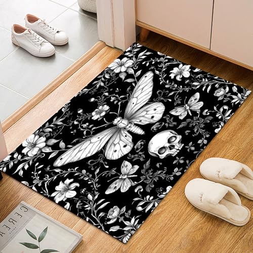 Schmetterling Totenkopf Schwarz Waschbarer Teppich Wohnzimmer 60x90cm Böhmische Blumen Schädel Rugs for Living Room Weich rutschfest Tepich Kurzflor Schlafzimmer Esszimmer Teppiche Büro Schmetterling Totenkopf Schwarz Waschbarer Teppich Wohnzimmer 60x90cm Böhmische Blumen Schädel Rugs for Living Room Weich rutschfest Tepich Kurzflor Schlafzimmer Esszimmer Teppiche Büro von Generic