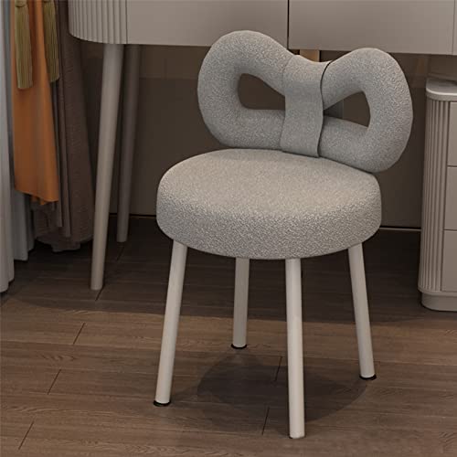 Schminkstuhl, multifunktionaler Schminktisch-Fußhocker mit hoher Rückenlehne und hübschem Schleifendesign für das Wohnzimmer und Schlafzimmer im Schminkraum von Generic