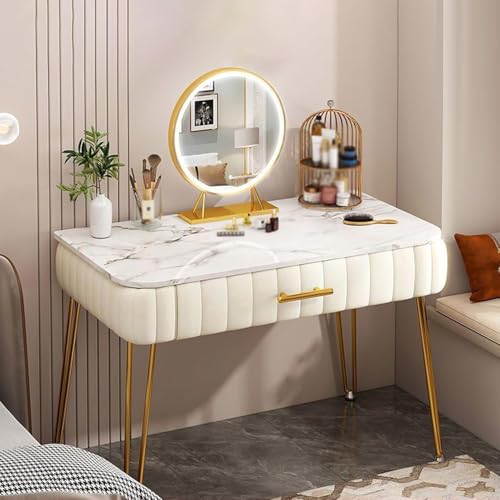Schminktisch Mit Led-Spiegel Für Das Schlafzimmer, Schminktisch Mit Geräumiger Schiebeschublade, 3 Beleuchtungsmodi, Beige, 60cm/23.6in Schminktisch Mit Led-Spiegel Für Das Schlafzimmer, Schminktisch Mit Geräumiger Schiebeschublade, 3 Beleuchtungsmodi, Beige, 60cm/23.6in von Generic