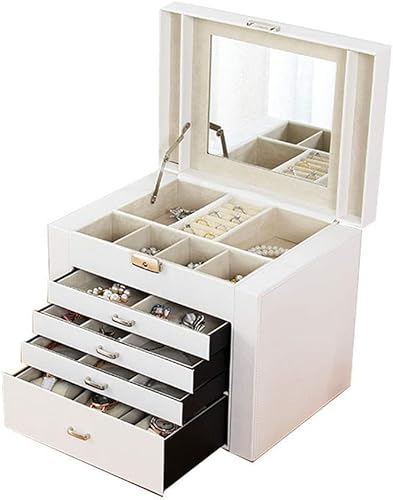 Schmuckkästchen 5 Schichten Große Schmucktruhe Für Halsketten Ohrringe Sonnenbrillen Armbänder Uhren Weiße Schmuckschatulle Für Frauen Schmuckkästchen 5 Schichten Große Schmucktruhe Für Halsketten Ohrringe Sonnenbrillen Armbänder Uhren Weiße Schmuckschatulle Für Frauen von Generic