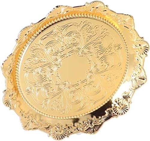 Schmuckschale Schmucktablett Goldener Edelstahl Eleganter Glänzender Schöner Runder Obstteller Für Schlafzimmer Keramik Schmuckschale von Generic