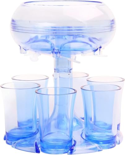 Schnapsgläser Spender Mit Halter, Acryl Transparent Bar Shot Spender, Cocktail Spender, Wasserspender Ausgießer Mit 6 Schnapsgläsern, Blue Set Schnapsgläser Spender Mit Halter, Acryl Transparent Bar Shot Spender, Cocktail Spender, Wasserspender Ausgießer Mit 6 Schnapsgläsern, Blue Set von Generic