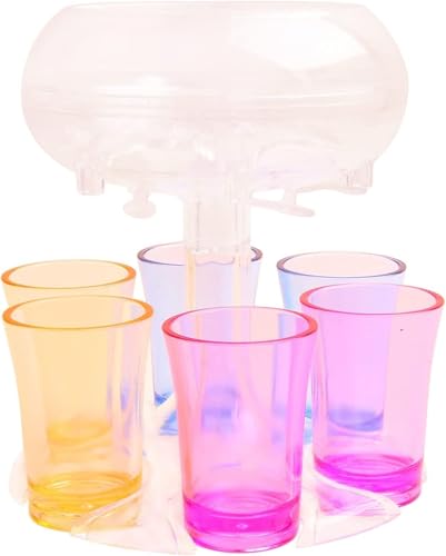 Schnapsgläser Spender Mit Halter, Acryl Transparent Bar Shot Spender, Cocktail Spender, Wasserspender Ausgießer Mit 6 Schnapsgläsern, Mixed Color Set Schnapsgläser Spender Mit Halter, Acryl Transparent Bar Shot Spender, Cocktail Spender, Wasserspender Ausgießer Mit 6 Schnapsgläsern, Mixed Color Set von Generic