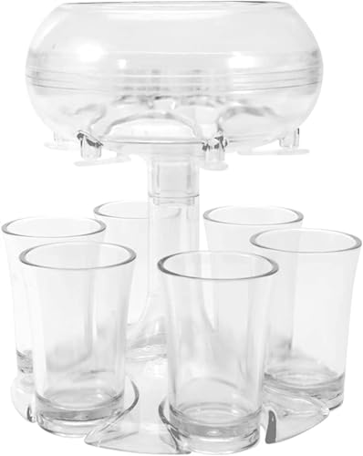 Schnapsgläser Spender Mit Halter, Acryl Transparent Bar Shot Spender, Cocktail Spender, Wasserspender Ausgießer Mit 6 Schnapsgläsern, Transparent Set Schnapsgläser Spender Mit Halter, Acryl Transparent Bar Shot Spender, Cocktail Spender, Wasserspender Ausgießer Mit 6 Schnapsgläsern, Transparent Set von Generic