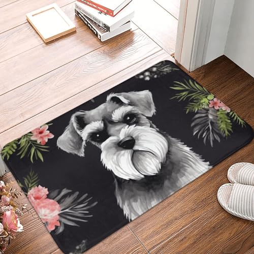 Schnauzer Sauberlaufmatte Waschbar Schmutzfangmatte Hochwertige Fußabtreter Für Schlafzimmer Wc Deko Terrasse 40 X 60Cm von Generic