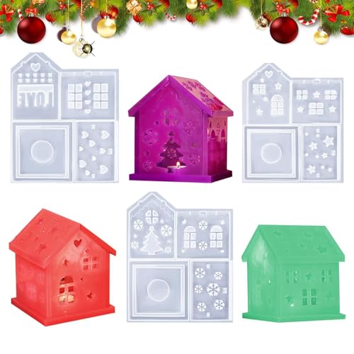 Schneehaus Silikonform,Gehäuseform - Epoxidharzguss LED Kerzenhalterform,Kunstwerk aus Silikonformen für romantische ästhetische Heimtextilien, Cartoon Dorfhaus Schneehaus Silikonform,Gehäuseform - Epoxidharzguss LED Kerzenhalterform,Kunstwerk aus Silikonformen für romantische ästhetische Heimtextilien, Cartoon Dorfhaus von Generic