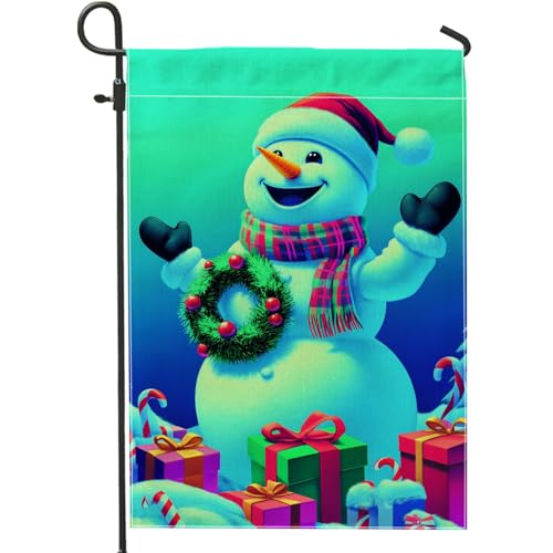 Schneemann-Gartenflagge, bunte Winterferien-Dekoration, doppelseitige Outdoor-Hofflagge für Weihnachten, festliches Veranda-Schild für Rasendekoration, 30,5 x 45,7 cm Schneemann-Gartenflagge, bunte Winterferien-Dekoration, doppelseitige Outdoor-Hofflagge für Weihnachten, festliches Veranda-Schild für Rasendekoration, 30,5 x 45,7 cm von Generic