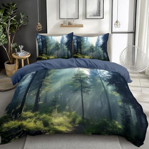 Schön Sonnenschein Kiefernwald Bettbezug 135 x 200 cm Bedruckte Microfaser Wendebettbezug Grau Blau Weiche Mädchen Winter Bettwäsche mit Reißverschluss Einfache Pflege Bettbezug 3-Teiliges Schön Sonnenschein Kiefernwald Bettbezug 135 x 200 cm Bedruckte Microfaser Wendebettbezug Grau Blau Weiche Mädchen Winter Bettwäsche mit Reißverschluss Einfache Pflege Bettbezug 3-Teiliges von Generic