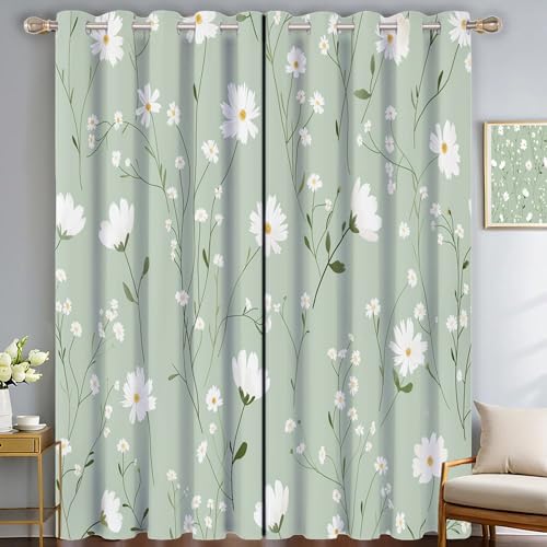 Schönes Gänseblümchen Blickdicht Vorhänge Mintgrün Cartoon-Poster Verdunkelungsvorhänge Für Schlafzimmer Moderne Thermovorhang Fensterbehandlung Dekorative 2 Paneele H200Xb140 cm Schönes Gänseblümchen Blickdicht Vorhänge Mintgrün Cartoon-Poster Verdunkelungsvorhänge Für Schlafzimmer Moderne Thermovorhang Fensterbehandlung Dekorative 2 Paneele H200Xb140 cm von Generic
