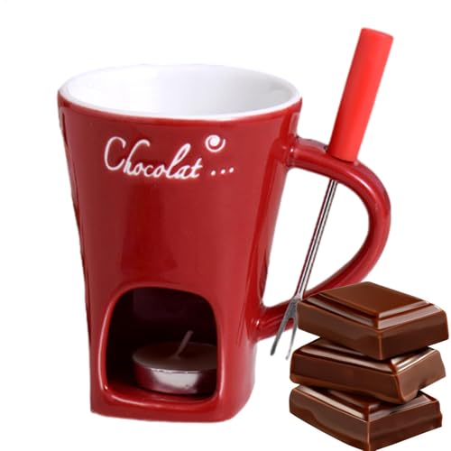 Schokoladenfonduetasse - 130 ml - Keramik-Butterwärmer Tasse - Kreative Tasse Nachmittagstee, Multifunktionaler Butterwärmer für Versammlungen, Buffets von Generic
