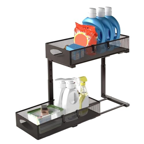 Schrank-Organizer – Aufbewahrung unter der Spüle, Küchenregal, Unterschrank-Organizer, 2 Ebenen, ausziehbare Schränke, Organizer, Spülenregal, Mehrzweck-Haushaltsorganisation, Küchenregale für Schrank-Organizer – Aufbewahrung unter der Spüle, Küchenregal, Unterschrank-Organizer, 2 Ebenen, ausziehbare Schränke, Organizer, Spülenregal, Mehrzweck-Haushaltsorganisation, Küchenregale für von Generic