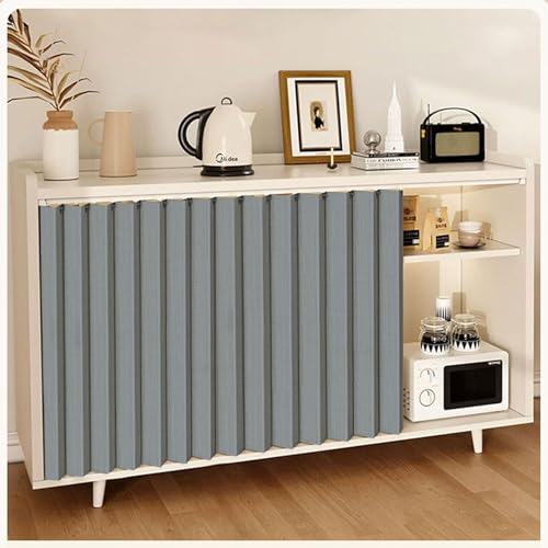 Schrank-Vorhang Regal Vorhang zum Schiene, Staubdichter Schrankvorhang Zum Schieben Faltbare, Schrankvorhang für Küche Schuhschlitze Kein Stanzen Erforderlich(Grau,40.9 x 27.6 in/104 x 70 cm) von Generic