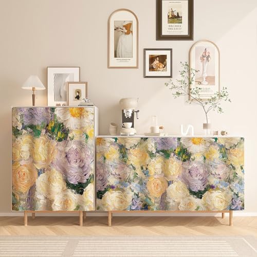 Schrank Vorhang für Bücherregale Küche, Staubdichter Vorhang für Regale Selbstklebend Privatsphäre Schrankvorhang für Schuhschränke Einfache Installation mit Schiene von Generic