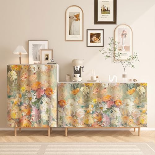 Schrank Vorhang für Bücherregale Küche, Staubdichter Vorhang für Regale Selbstklebend Privatsphäre Schrankvorhang für Schuhschränke Einfache Installation mit Schiene von Generic