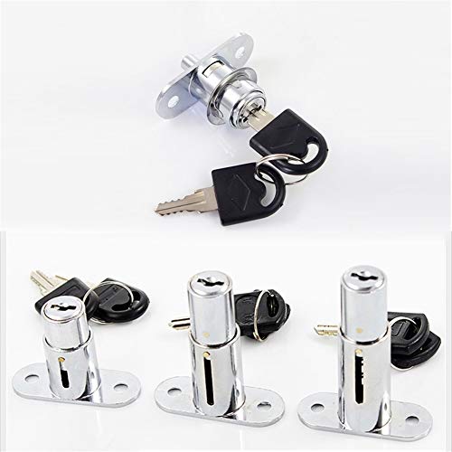 Schrankschlösser 1Pcs Zink-Legierung Plunger Push-Lock for Schiebeglastür Vitrine Schloss Möbel Kabinett-Verschluss Nur/Universal Key Schloss öffnen (Color : Only 22mm) von Generic