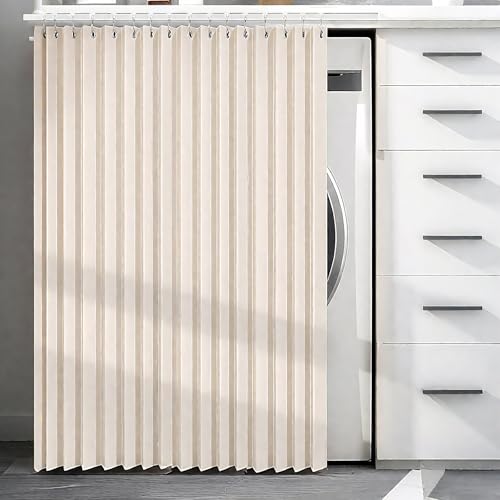 Schrankvorhänge Sonnenschutz Waschmaschine Vorhang, Faltbare Privatsphäre Schrankvorhang mit Mute Track, für Küche Schrank, Bücherregale, Lagerung Schrankvorhänge Sonnenschutz Waschmaschine Vorhang, Faltbare Privatsphäre Schrankvorhang mit Mute Track, für Küche Schrank, Bücherregale, Lagerung von Generic
