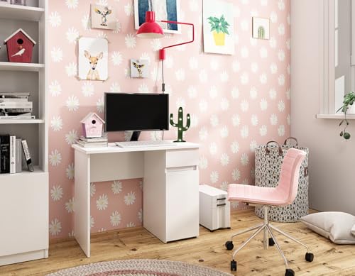 Schreibtisch 92 cm Jugendcomputer (Weiß matt) von Generic