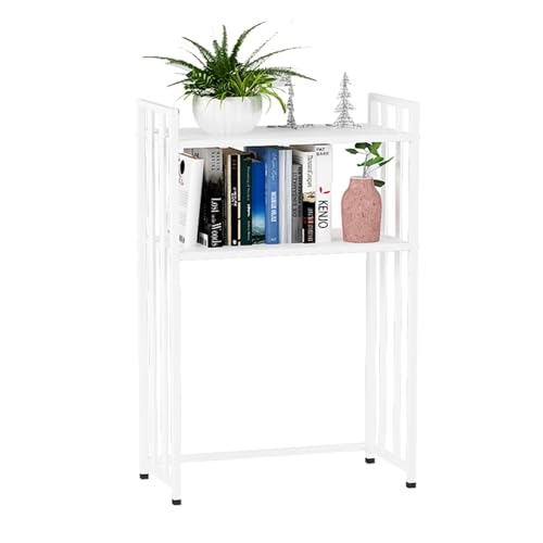 Schreibtisch Aufsatzregal, Metall Monitorständer Struktur Schreibtischregal for Computer Höhenverstellbarer Desk Shelf for Home Office Dorm(White,60x25x90) von Generic