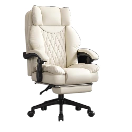 Schreibtisch Drehsessel für Schlafzimmer/Gaming Heimstudium oder Manager Arbeit Verstellbare Armlehne Fußstütze Bequemer atmungsaktiver Stoff gepolsterter Schreibtischstuhl hoher Rückenlehne von Generic