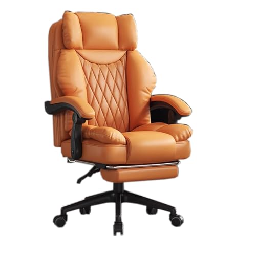 Schreibtisch Drehsessel für Schlafzimmer/Gaming Heimstudium oder Manager Arbeit Verstellbare Armlehne Fußstütze Bequemer atmungsaktiver Stoff gepolsterter Schreibtischstuhl hoher Rückenlehne von Generic