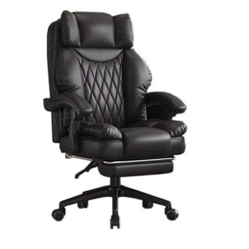 Schreibtisch Drehsessel für Schlafzimmer/Gaming Heimstudium oder Manager Arbeit Verstellbare Armlehne Fußstütze Bequemer atmungsaktiver Stoff gepolsterter Schreibtischstuhl hoher Rückenlehne von Generic