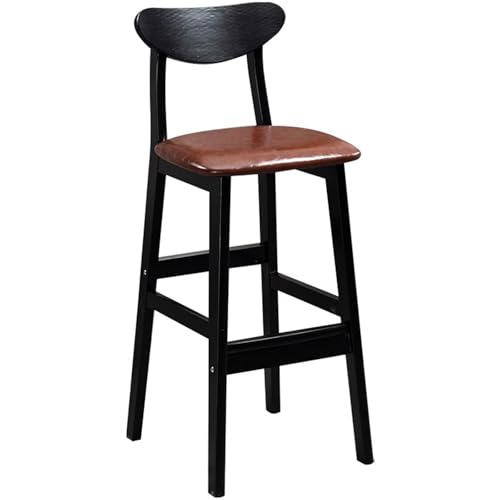 Schreibtisch Hocker in Handelsqualität mit Fußstütze aus Holz, Moderne Inselhocker mit Stabilem Rahmen, Sitzfläche aus Massivholz in Walnuss-Optik und Rückenlehne in Boomerang Schreibtisch Hocker in Handelsqualität mit Fußstütze aus Holz, Moderne Inselhocker mit Stabilem Rahmen, Sitzfläche aus Massivholz in Walnuss-Optik und Rückenlehne in Boomerang von Generic