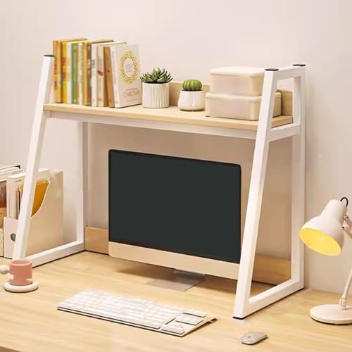 Schreibtisch Regal Weiß Organizer Schreibtisch Aufsatzregal, Schreibtisch-Organizer, Freistehender Schreibtisch Organizer, Küchen Organizer, Büro-Aufbewahrungsregal(Log,55 * 32 * 65cm) von Generic