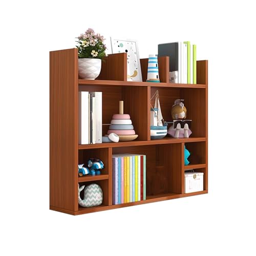 Schreibtisch Regalaufsatz Holz Platzsparend 80 cm Höhe Bücherregal Schreibtisch Organizer Großer Stauraum for Office Home Dormitory(Brown,100cm) von Generic