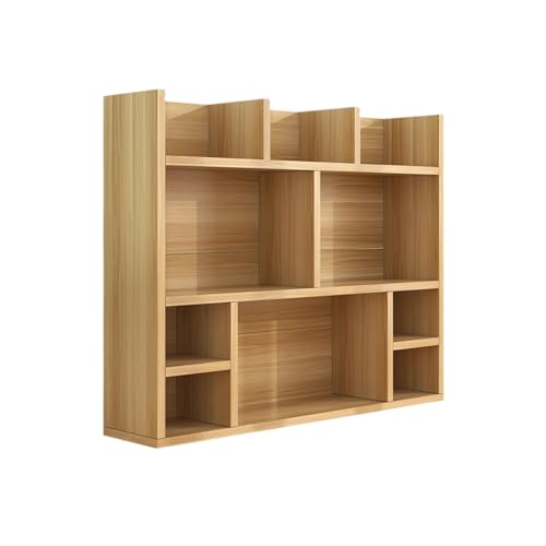 Schreibtisch Regalaufsatz Holz Platzsparend 80 cm Höhe Bücherregal Schreibtisch Organizer Großer Stauraum for Office Home Dormitory(Natural,120cm) von Generic