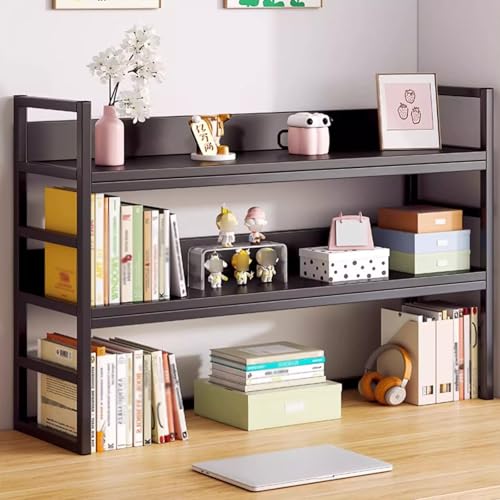 Schreibtisch Regalchen 3 Ebenen, Multifunktionaler Desk Shelf, Computer-Schreibtisch-Zubehör-Organizer for Büro, Home Office & Dorm(Black,75X24X65) von Generic