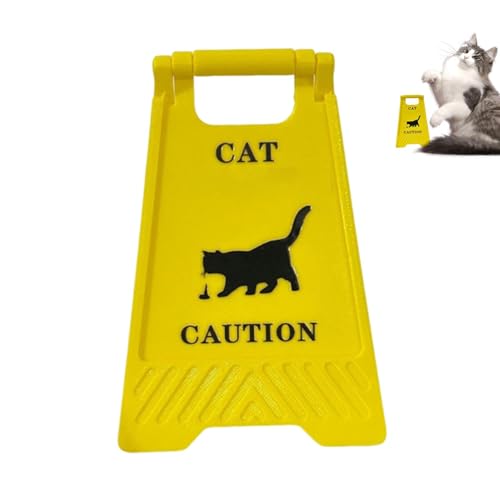 Schreibtisch-Warnschild, dekoratives Katzenschild – Katzenwarnschild, Dekoration, lustiges Witziges Schreibtischschild, Schreibtischdekoration, lustiges Schild für Katzenliebhaber von Generic