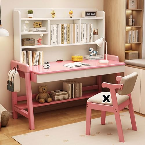 Schreibtisch höhenverstellbar,Jugendschreibtisch,Schreibtisch for Studenten,für Home Office oder Kinderzimmer,schlichten Stil,Bürotisch(Pink,32in(80cm)) von Generic