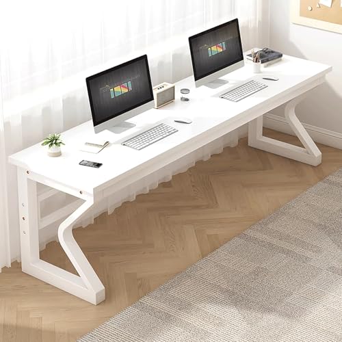 Schreibtisch im Heimbüro Moderner Computertisch Metallgestell Holzplatte Schminktisch & Schreibtisch Kombi for Homeoffice und Gaming(1,140x80cm/55x31.5in) von Generic