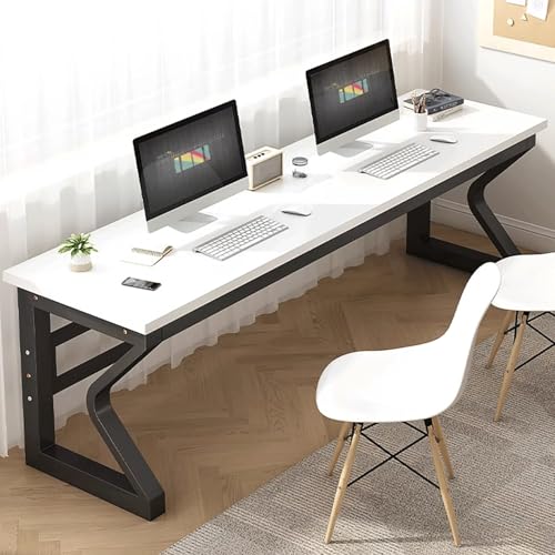 Schreibtisch im Heimbüro Moderner Computertisch Metallgestell Holzplatte Schminktisch & Schreibtisch Kombi for Homeoffice und Gaming(2,100x60cm/39x24in) von Generic
